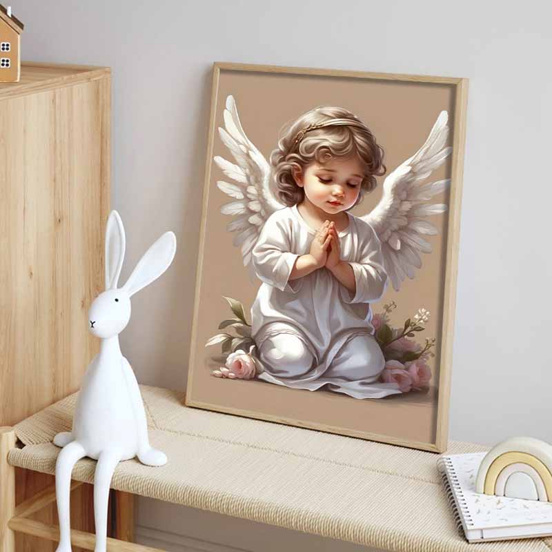 New Arrival 5D DIY Full Circle Diamond Painting "Angel" Embroidery Cross Stitch Home Decor Gift