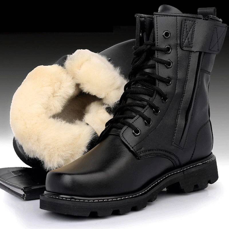 Botas de Segurança Masculinas Botas de Couro de Cano Alto Bota de Segurança para Trabalho com Biqueira de Aço Botas Quentes de Pelúcia para o Inverno para Homens Zapatos Seguridad Hombre