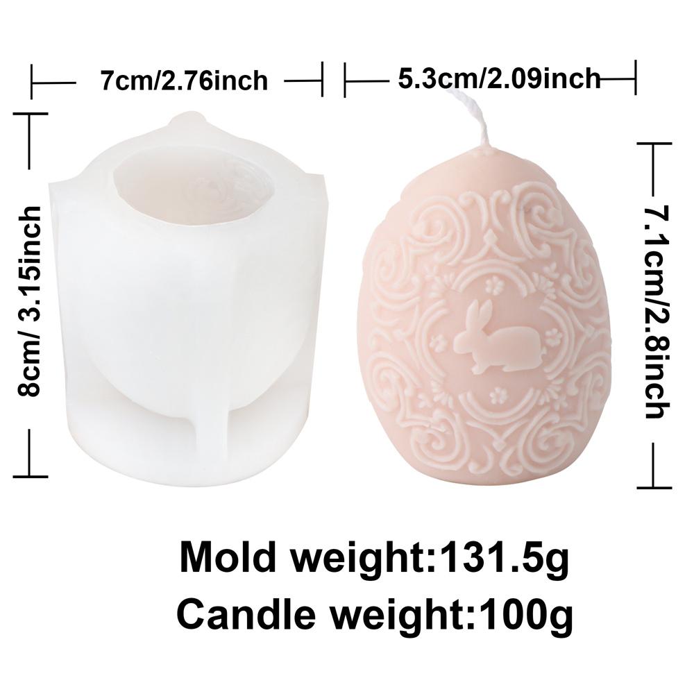 Handmade Silicone Easter Bunny Egg Candle Mold DIY 3D Easter Bowknot Egg Candle Mold Perfect Candle Soap Plaster Creations