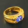 Tanzanite Oval Cut With 925 Sterling Silver Gold Plated Ring For Men's #B653 JL375686562960