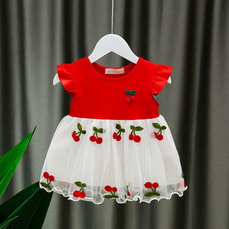 Cute Baby Girl Summer Dress 1-3 Years Old Tulle Princess Dress for Toddler Girls Sweet Infant Party Gown Clothes