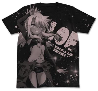 Nijigen Fatekaleid liner PrismaIllya 2wei Herz Chloe Camiseta Estampada em Toda a Superfície PRETA Tamanho G