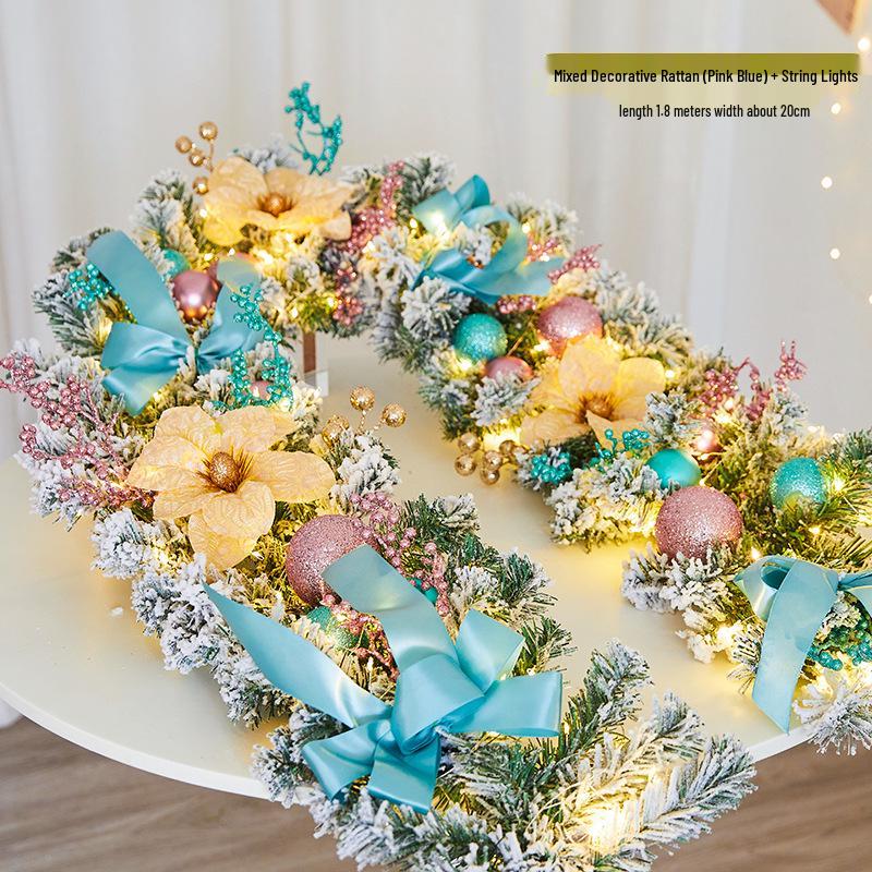 Luminous Christmas Garland and Wreath Ornaments for Shopping Malls, Hotels, and Staircases.