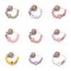 Soother Holder Baby Pacifier Chain Wood Baby Teething Toys Straps Cute Nipple Holder Clips  Toddler