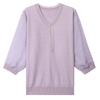 Schicke Frühlings-Strickbluse mit V-Ausschnitt und Gazeärmeln für stilvolle Mütter