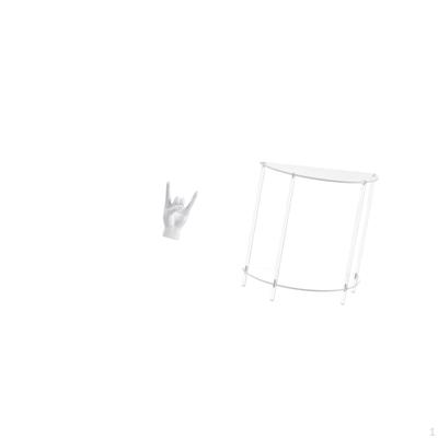 Rock Gesture Sculpture Table for Creative Apartment Bedroom Restaurant Decor with Acrylic Skinny