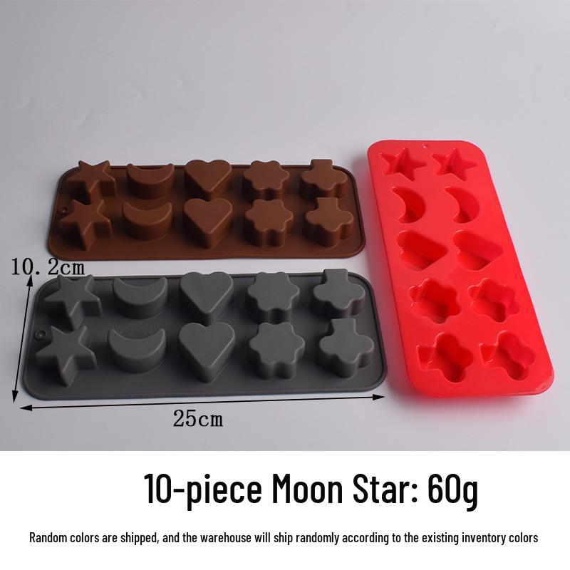 15-Cavity Star & Moon Silicone Mold for Candy, Chocolate, Fondant, Cake Decoration, and Epoxy Resin
