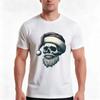 Retro Holiday Revival Vintage Skull With Santa Hat Tshirt Summer Casual Cotton Tee Oversized Streetwear Tops 100 Cotton