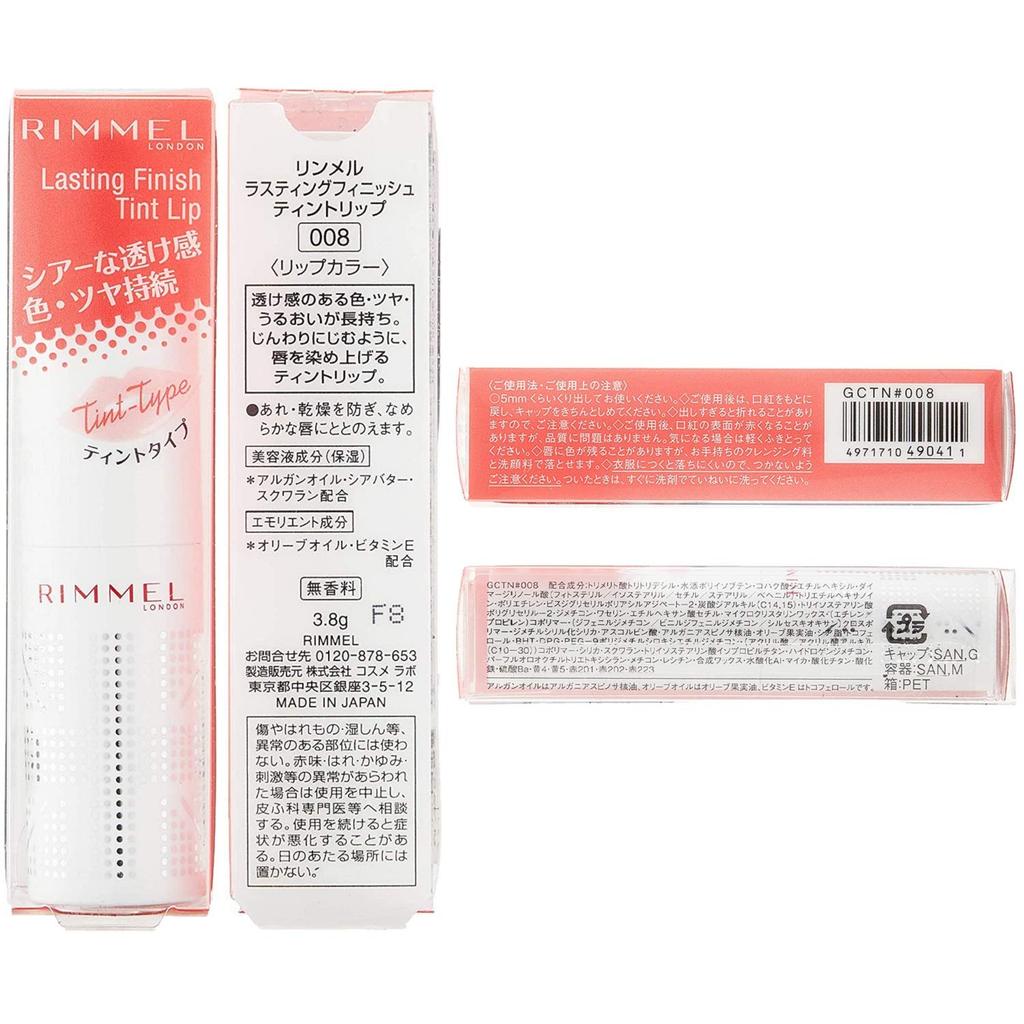Rimmel Lasting Finish Tint Lip 008 Coral Red 3.8g