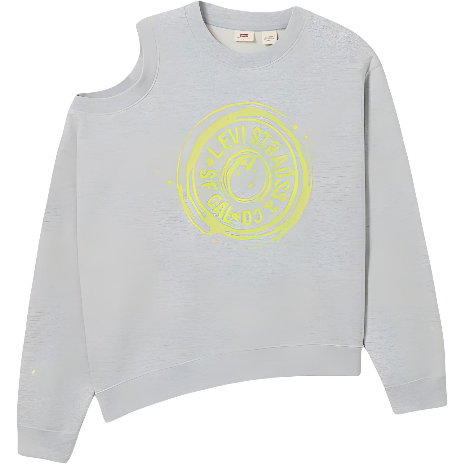 

Levis Denim Wanderer Series FW24 Свитшот женский серый с принтом, рубчатый, с круглым вырезом, свободного кроя, с длинным рукавом 0016K-0001 XS