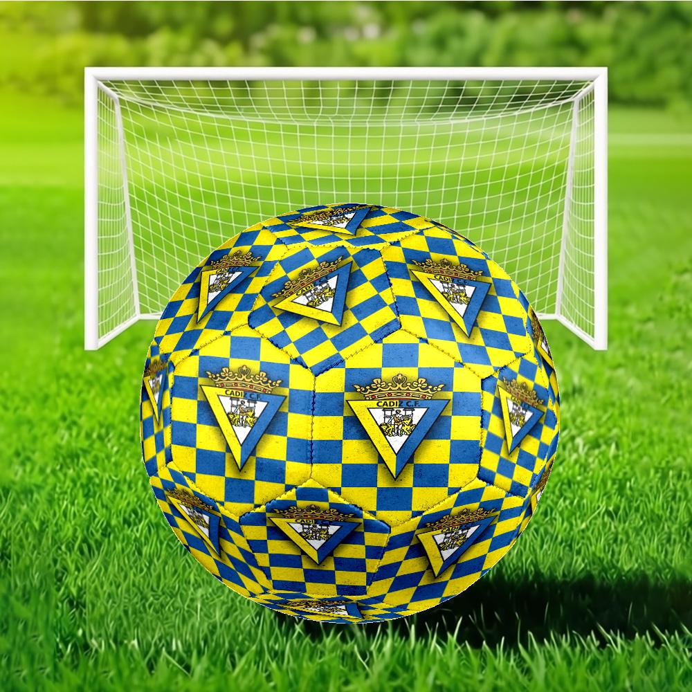 Cadiz Crest Design Soccer Ball Size 5 Soccer Ball, Machine-stitched, Soft and Comfortable, Suitable for Training and Matches Fan Gift