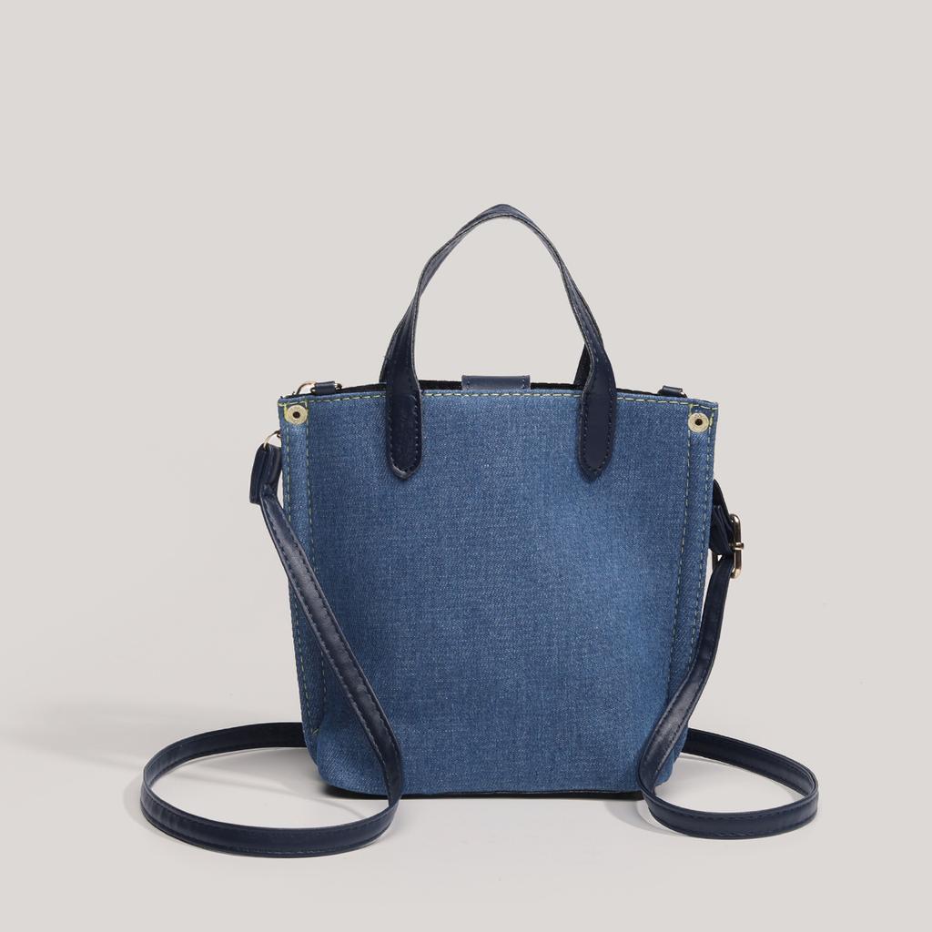 2025 neue gewaschene denimblaue Handtasche vielseitige Tragetasche Beilagen-blaue Pommestüte Mode Umhängetasche