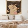 Bohemian Cat and Lion Tapestry Retro Inspirational Quotes Wall Hanging Bedroom Living Room Aesthetic Wall Decor