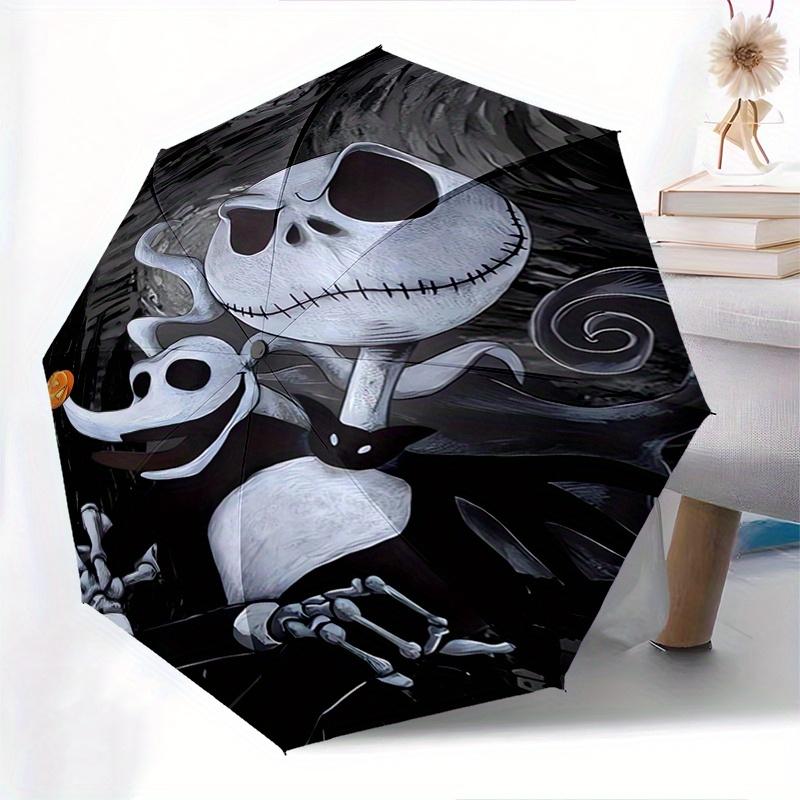 Jack Skellington, Nightmare Before Christmas Automatisches Öffnungs- und Schließschirm - 8-Rippen FaltDesign, Leicht und Tragbar, Geeignet
