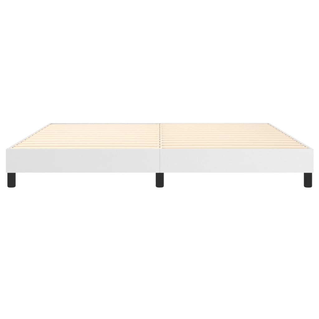 Box Spring Bed Frame White 200x200 cm Faux Leather