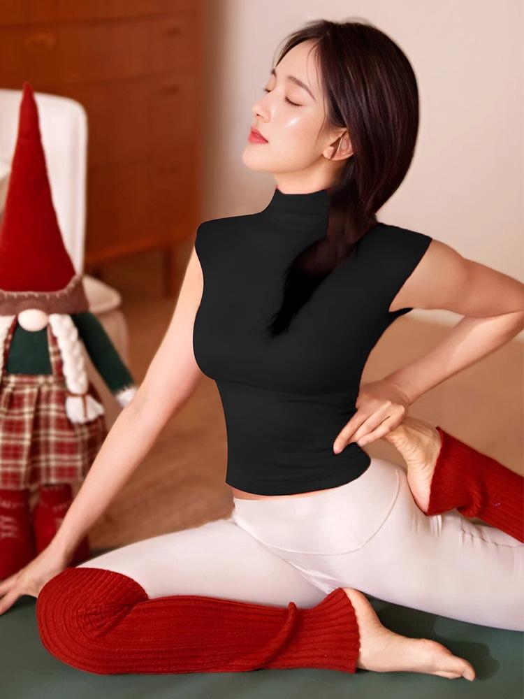 Damen Hochwertiges Ärmelloses Rotes Yoga- und Pilates-Fitness-Top