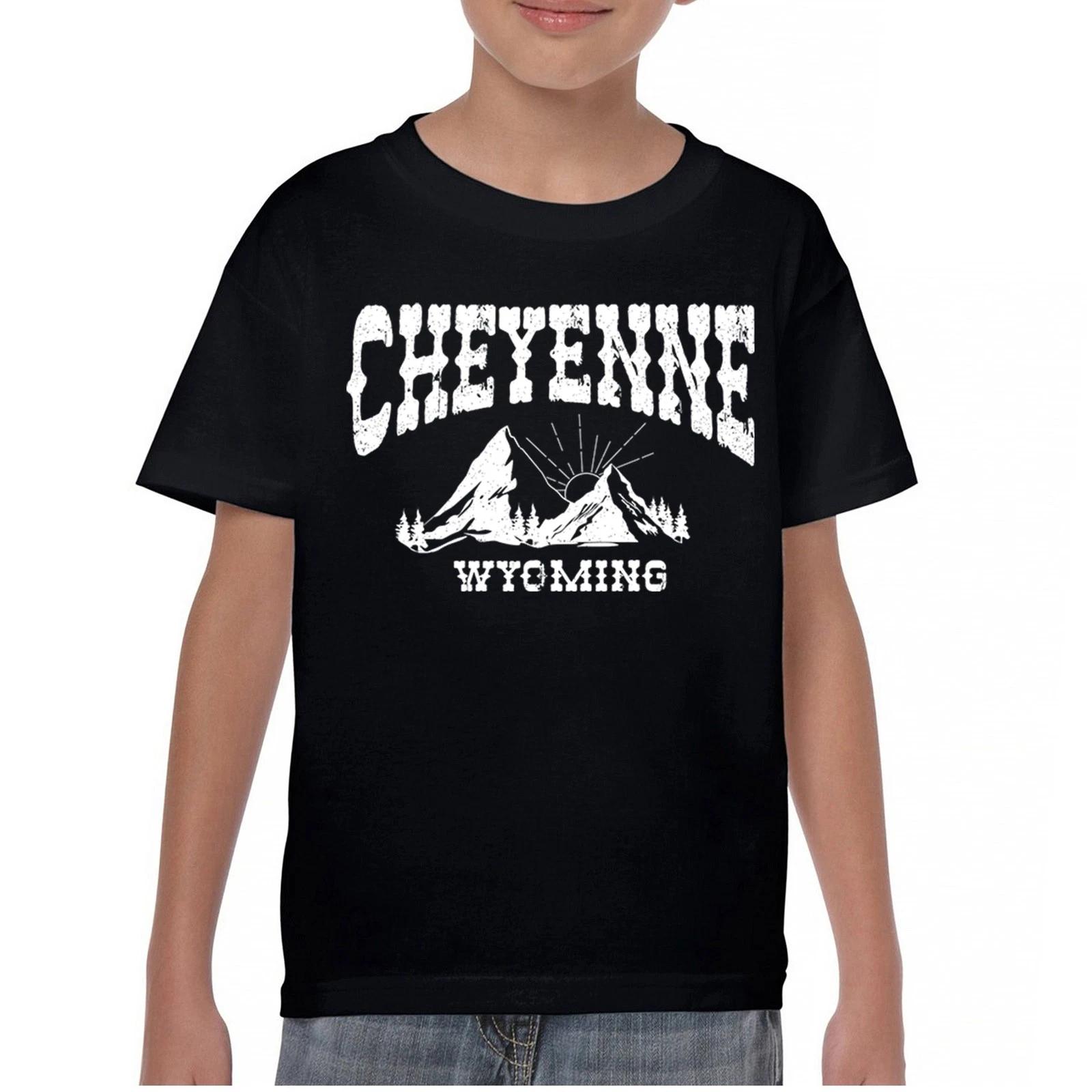 Cheyenne Arch Wyoming Youth kids boys T-Shirt Vintage Wild West Cowboy Country Kids 120