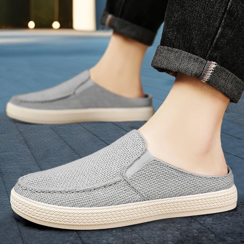 Men's shoes summer breathable sandals men's versatile single shoes comfortable breathable casual shoes lazy one pedal men's cloth shoes