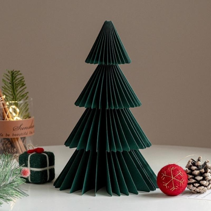 Stor Julgransprydnad 3D Honungskaka Vikbart Papper Julgran Navidad Dekorationer Skrivbord Hängande Juldekor