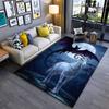 "Fantasy Carpet with White Unicorn and Dragon Under Full Moon Night" Suitable for Use As an Anti-slip for Living Room Bedroom Sofas