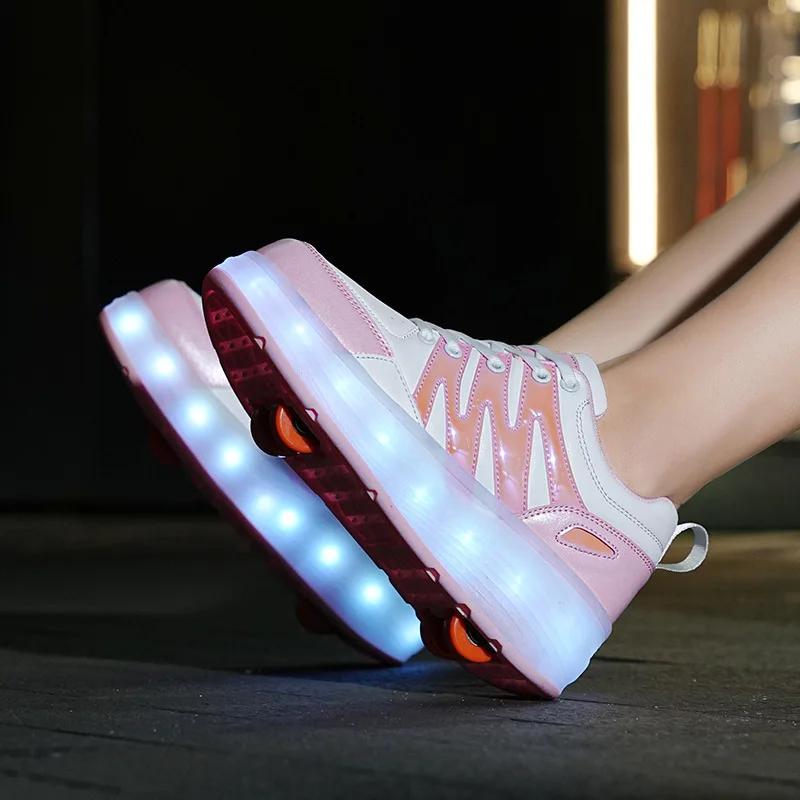 New Children's Roller Skate Shoes Two Wheels Gifts For Kids Boys Girls Sports Sneakers Running Wear-resistant Casual Skateboard