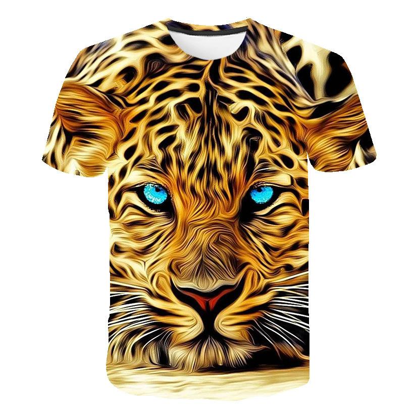 

Summer 3D Printed T-shirt Lion Tiger Men s Loose Sports and Leisure Short Sleeve T-shirt 6XL
