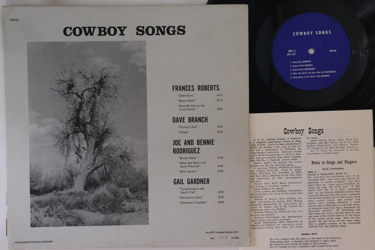 

LP Record VARIOUS Cowboy Songs 331 ARIZONA FRIEND US Folk Used