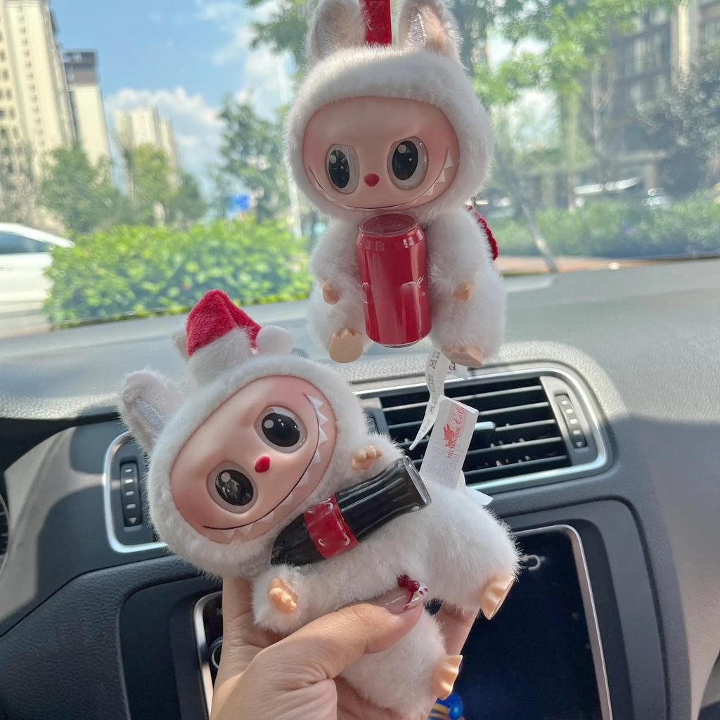 LABUBU G3 Vintage Bottle Car Charm 1:1 High Quality Replica Premium Vinyl Auto Decor Mirror Dashboard Vent Clip Ornament Safe Driving Collectible Gift