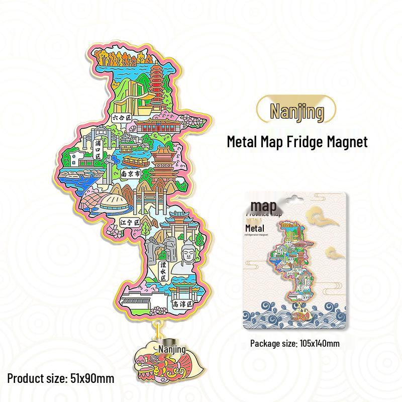 3D China Karte Anhänger Kühlschrankmagnet – Stadt Touristen Souvenir & Kulturelle Dekoration