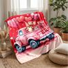Valentine Gnome Love Truck Theme blanket Lightweight Warm Flannel Blanket Decorative Throw Blanket for Home Decoration