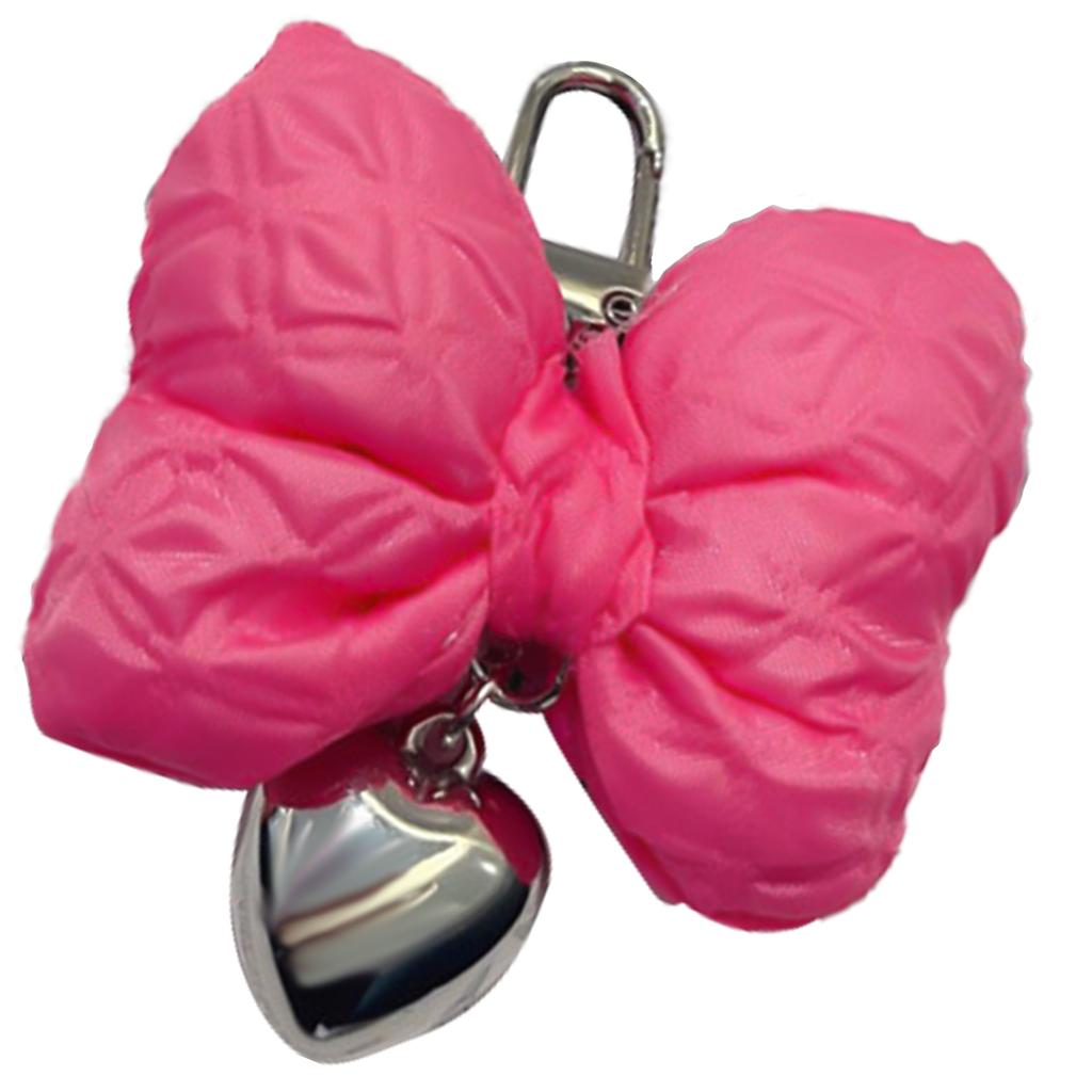 Fashionable Bowknot Keychain Heart Pendant Keychain Keyring Handbag Charm Phone Chain Accessory for Women and Girls