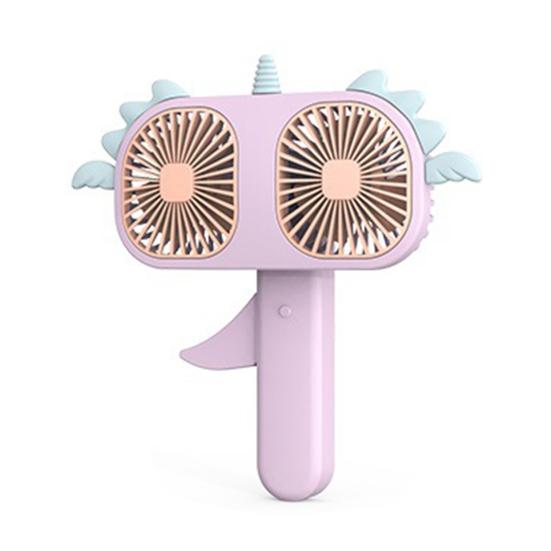 Mini Portable Fan Manual Hand Pressed Handheld Fan Double Head Personal Cooling Fan