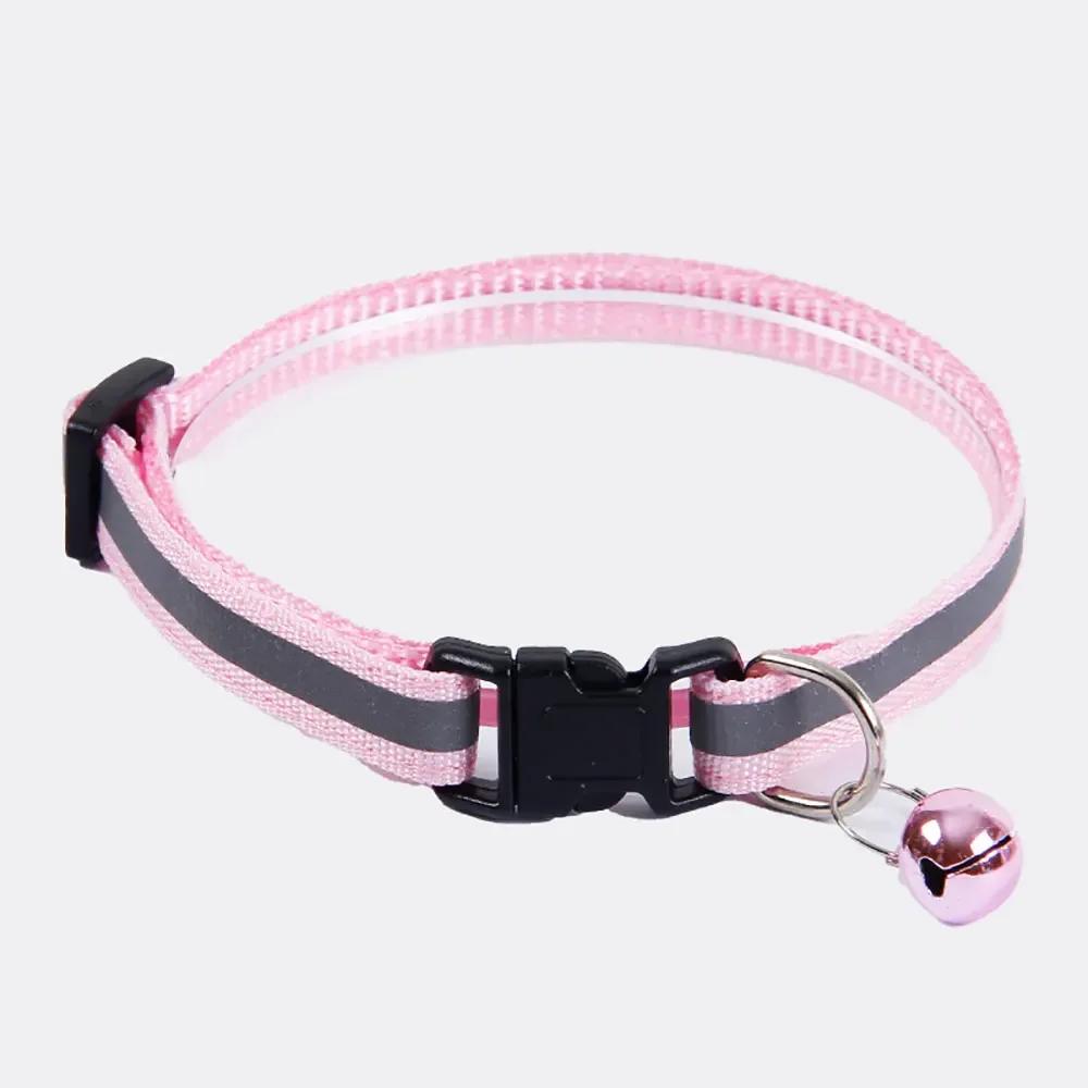 Cute Dog Cat Collar Cat Necklace Adjustable Reflective Colorful Bell Patch Collar Buckle Dog Collar Pet Items Dog Accessories