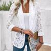 2024 European and American Cross-Border Spring and Summer Stylish Versatile Solid Color Lace Shirt Jacket