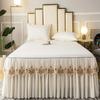 45cm Length Lace Skirt Bedspread European Lace Bed Skirt Single Piece Fitted Sheet Embroidered  Cover Beds Sheet