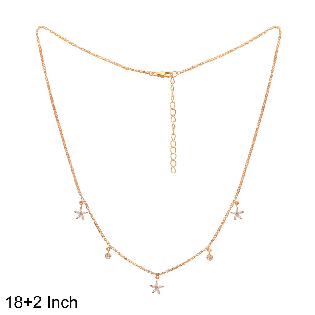 Star & Dot Charm Gold Vermeil Necklace -925 Sterling Silver