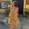 2026 European and American summer new fashion casual suspender lace waist sexy backless Harajuku dress