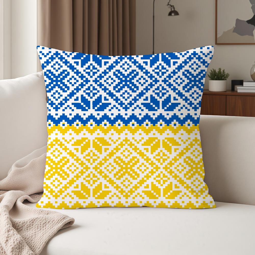 Ukraine Ornament Pattern Pillow Case Suitable For Bedrooms Living Rooms Cars Home Decoration