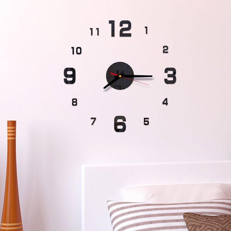 Elegant 3d Diy Acrylic Digital Wall Clock For Creative Home Living Room Decoration