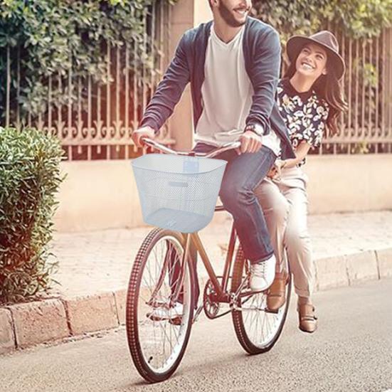 Bike Basket Thickened with Screw Sturdy Multifunctional Easy To Install Item Storage Metal Large Capacity Cycling Basket Student Bike Accessories