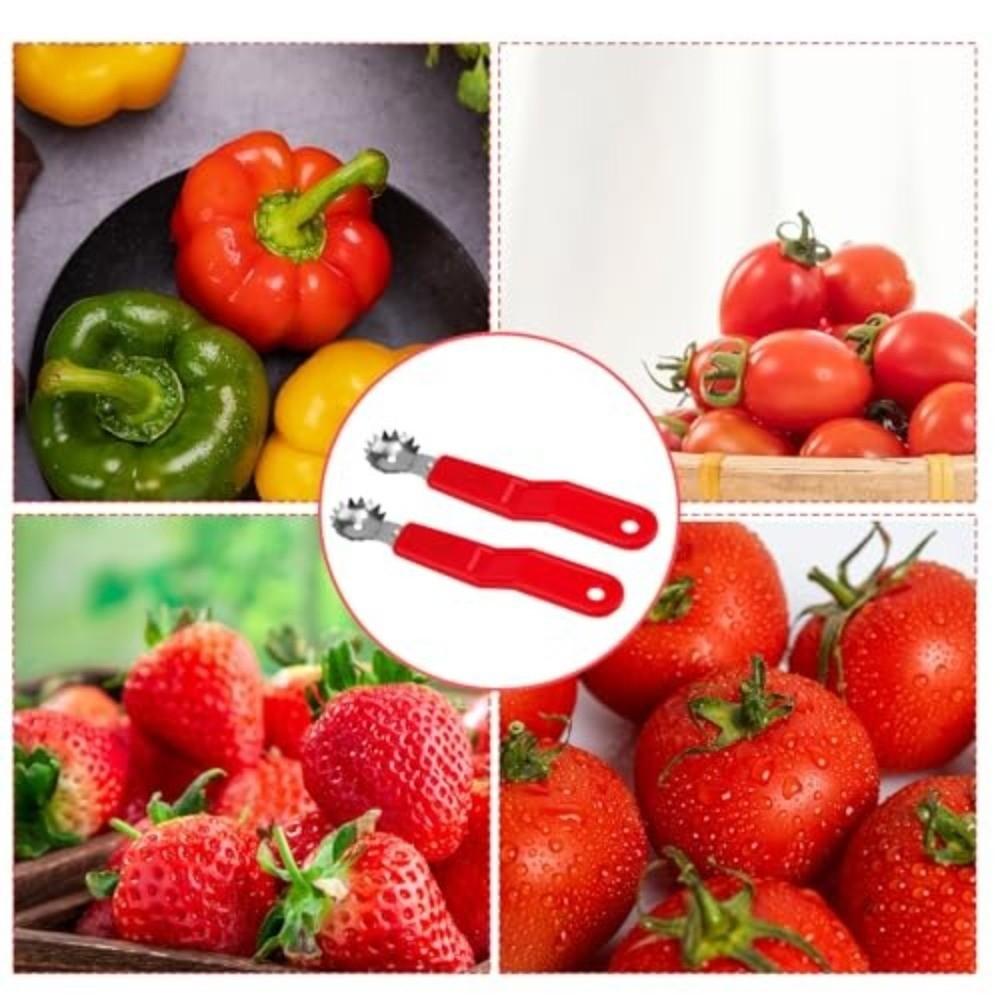4pcs Stainless Steel Vegetable Corer Plastic Handle Fruit Corer Extractor  Fruit Preparation