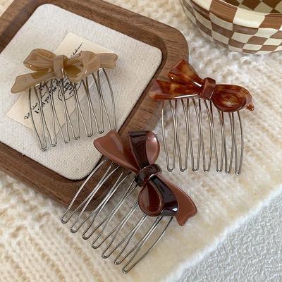 3 szt. Elegancka spinka do włosów z kokardą Opaska Spinka do włosów Kok Grzebień do grzywki Dodatek do włosów Dzień Matki Powrót do szkoły Prezent na Święta Wielkanocne