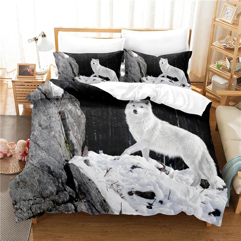 3D Print Wolf Dekbedovertrek 200x200 Duvet Cover Set Home Bedding Sets European American Style Animals Bed Linens Cover Twin