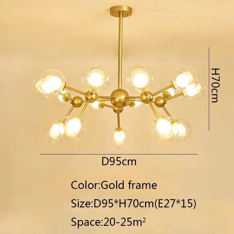 Nordic Industrial Molecular Chandeliers Home Black Sputnik Metal Ceiling Lamp for Dining Room Indoor Loft Bubble Pendant Lamp