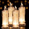 1/4/12/24pcs LEDs Flameless Candle LED Gap Column Candle, Including Battery, Perfect For Christmas Family Gatherings Candlelight Dinners