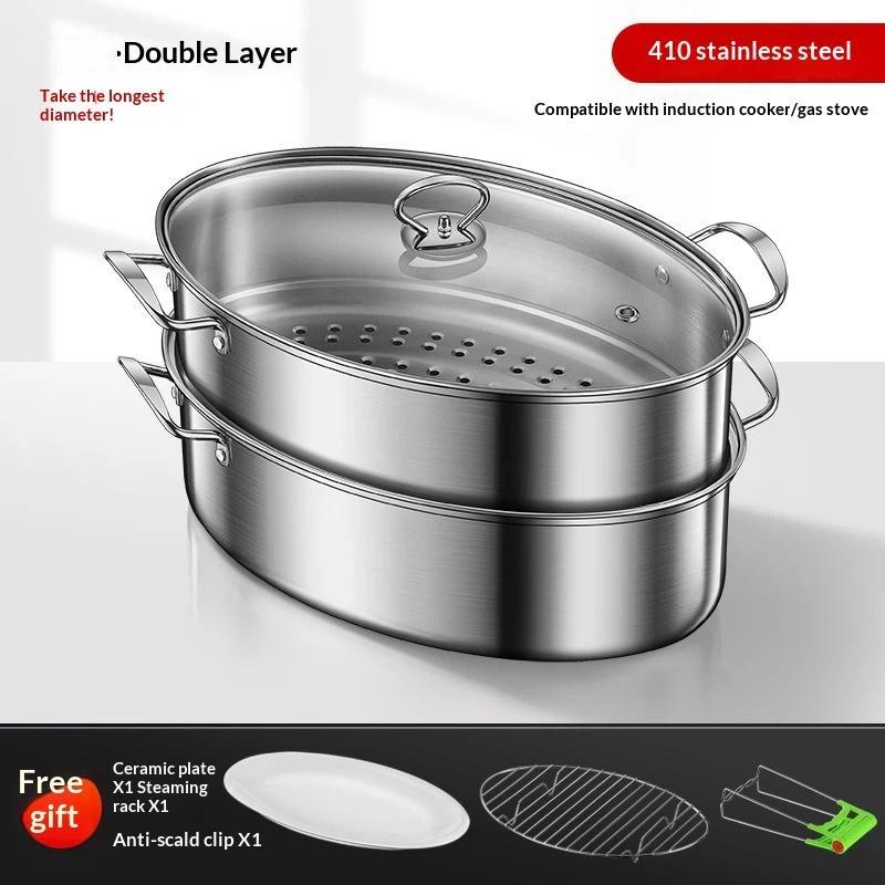 Oval 410 Stainless Steel Fish Steamer