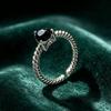 Black Heart Twisted Ring for Women, New Style Daily Trend Minimalist Design Temperament Versatile Fashion Personality Cold Style