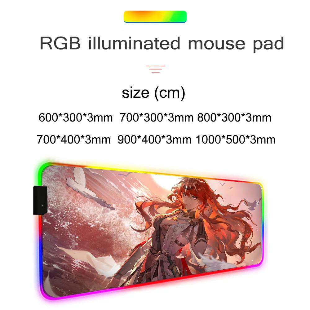 augusta wuwa Mouse Pad RGB Gaming Mousepad Big LED Pad PC Desk Mat Luminous Mouse Pad Large Keyboard Mats Table Rug With Backlit