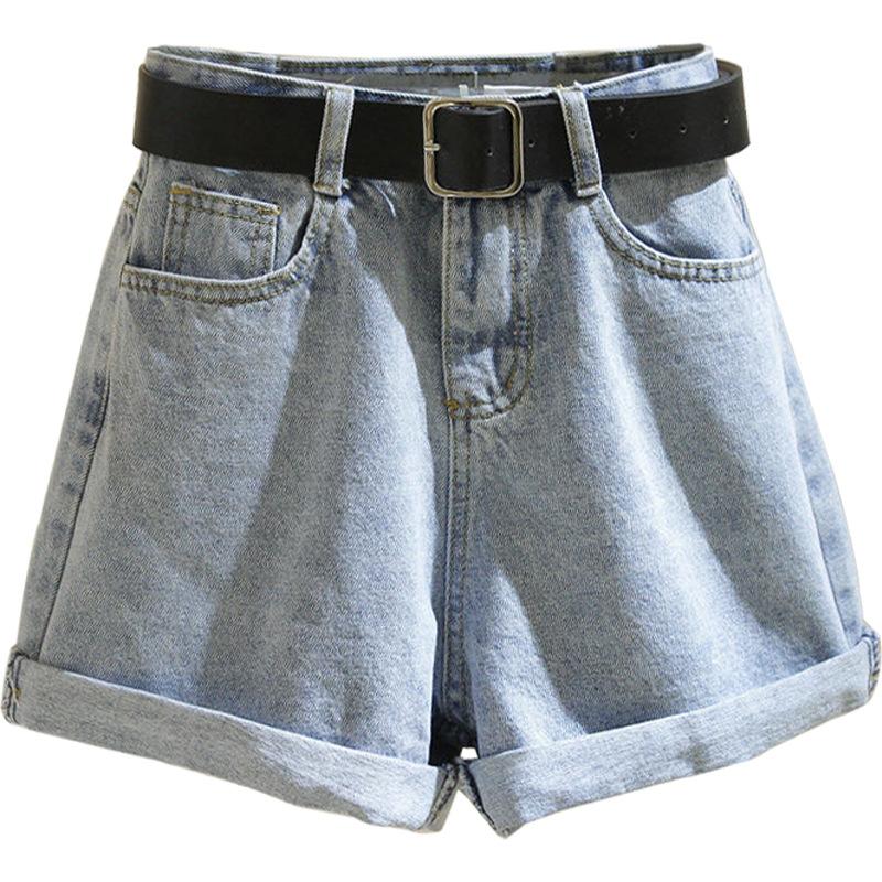 Summer Women's Fashion Jeans Denim Shorts Loose Casual Curling Shorts Elastic Jeans