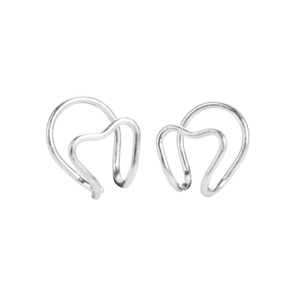 1pc Sweet Y2K Hollow Heart Clip Earrings Non-piercing Korea No-Piercing Earrings Harajuku Jewelry Silver Heart Ear Clip Gift
